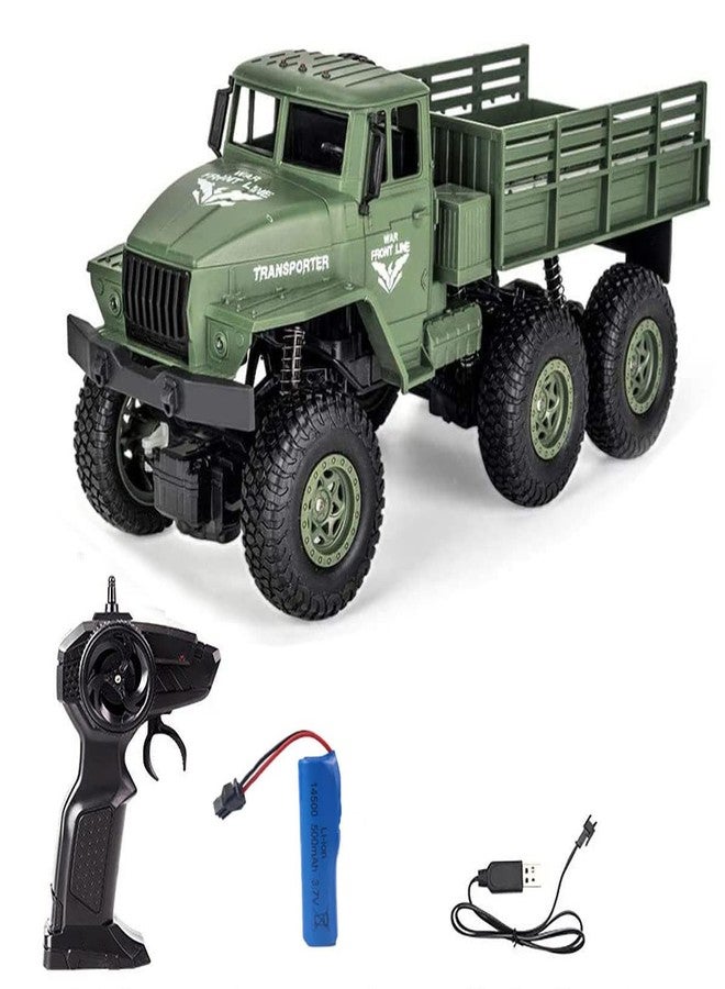 Magicwand 1:16 Scale R/C Rechargeable 4 Wheel Drive Off-Road US Military Truck with LED Headlights【Pack of 1】【Military or Brown】 - Image 1